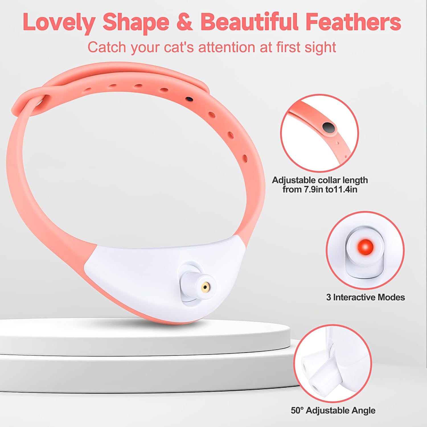 KFX-4956221 Automatic LED Interactive Cat Collar Toy - USB Rechargeable, Hands-Free Fun for Indoor Cats