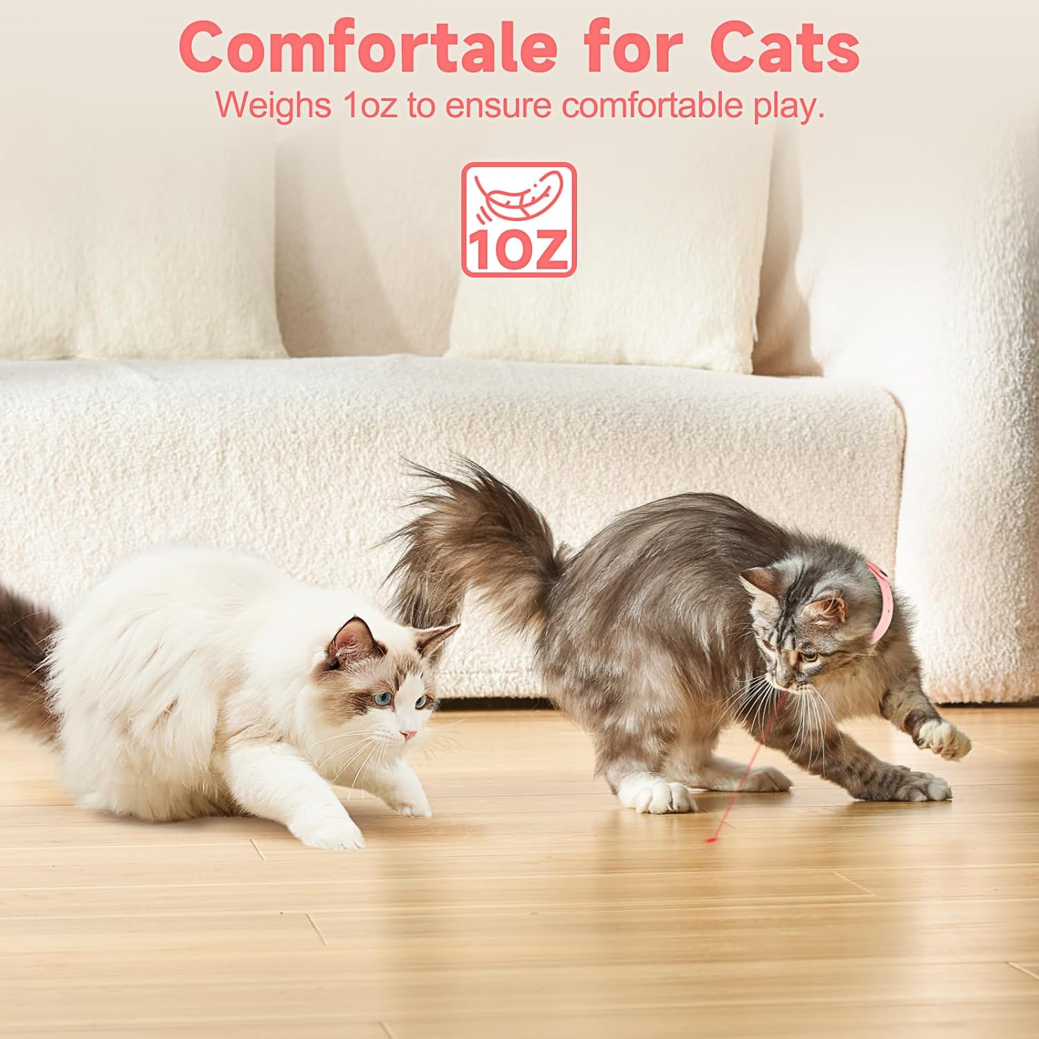 KFX-4956221 Automatic LED Interactive Cat Collar Toy - USB Rechargeable, Hands-Free Fun for Indoor Cats