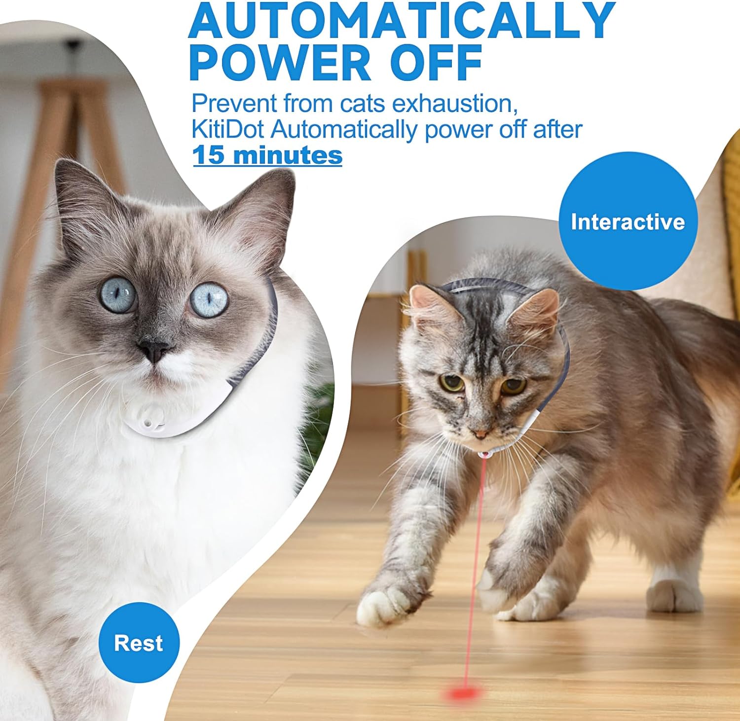 KFX-4956221 Automatic LED Interactive Cat Collar Toy - USB Rechargeable, Hands-Free Fun for Indoor Cats