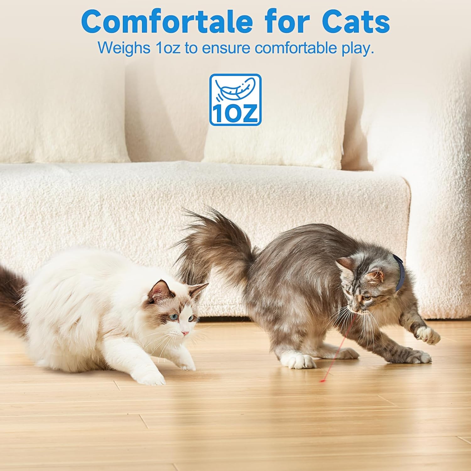 KFX-4956221 Automatic LED Interactive Cat Collar Toy - USB Rechargeable, Hands-Free Fun for Indoor Cats