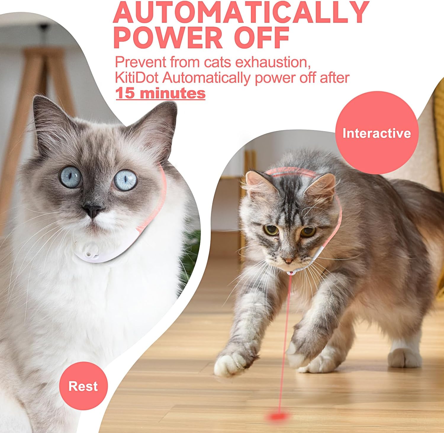 KFX-4956221 Automatic LED Interactive Cat Collar Toy - USB Rechargeable, Hands-Free Fun for Indoor Cats