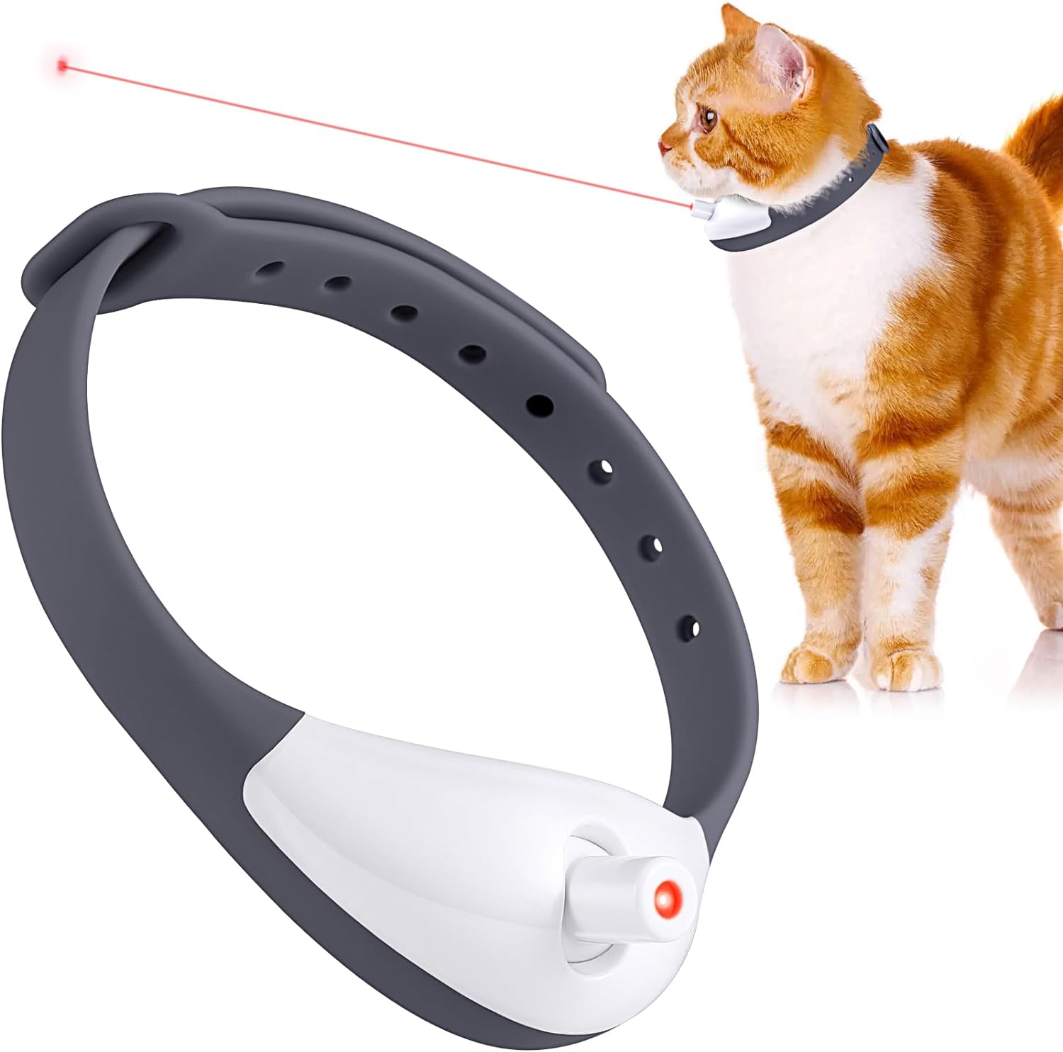 KFX-4956221 Automatic LED Interactive Cat Collar Toy - USB Rechargeable, Hands-Free Fun for Indoor Cats