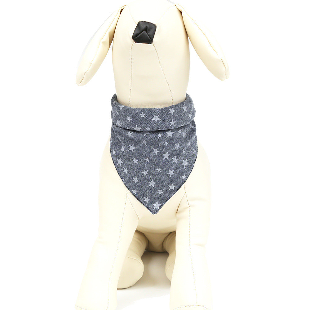 KFX-4956349 Double-Sided Pet Saliva Towel Triangle Scarf for Small and Medium to Large Dogs