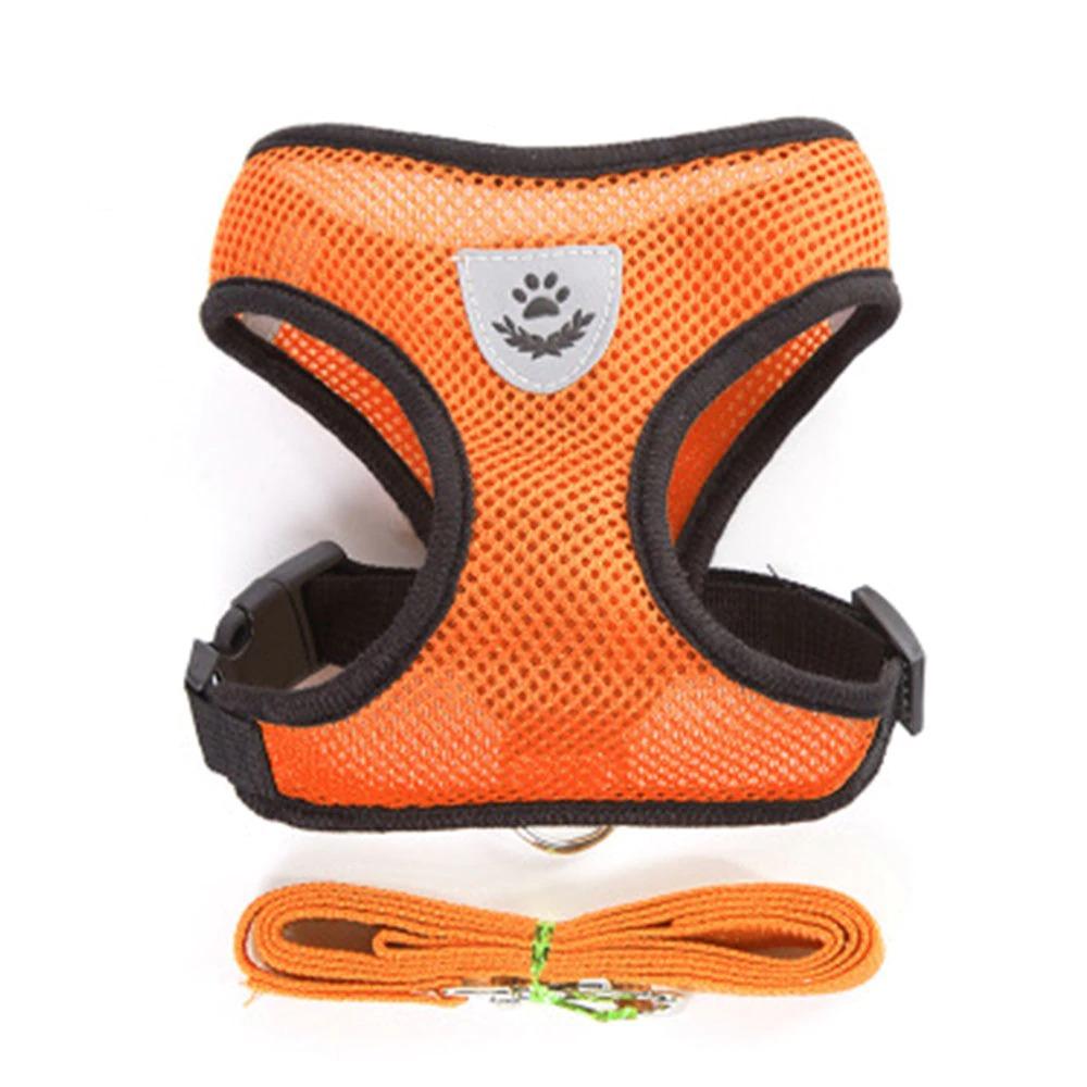 KFX-4958013 Adjustable Dog Chest Harness and Traction Rope, Breathable Mesh, Sizes S-XL