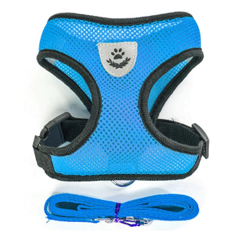 KFX-4958013 Adjustable Dog Chest Harness and Traction Rope, Breathable Mesh, Sizes S-XL