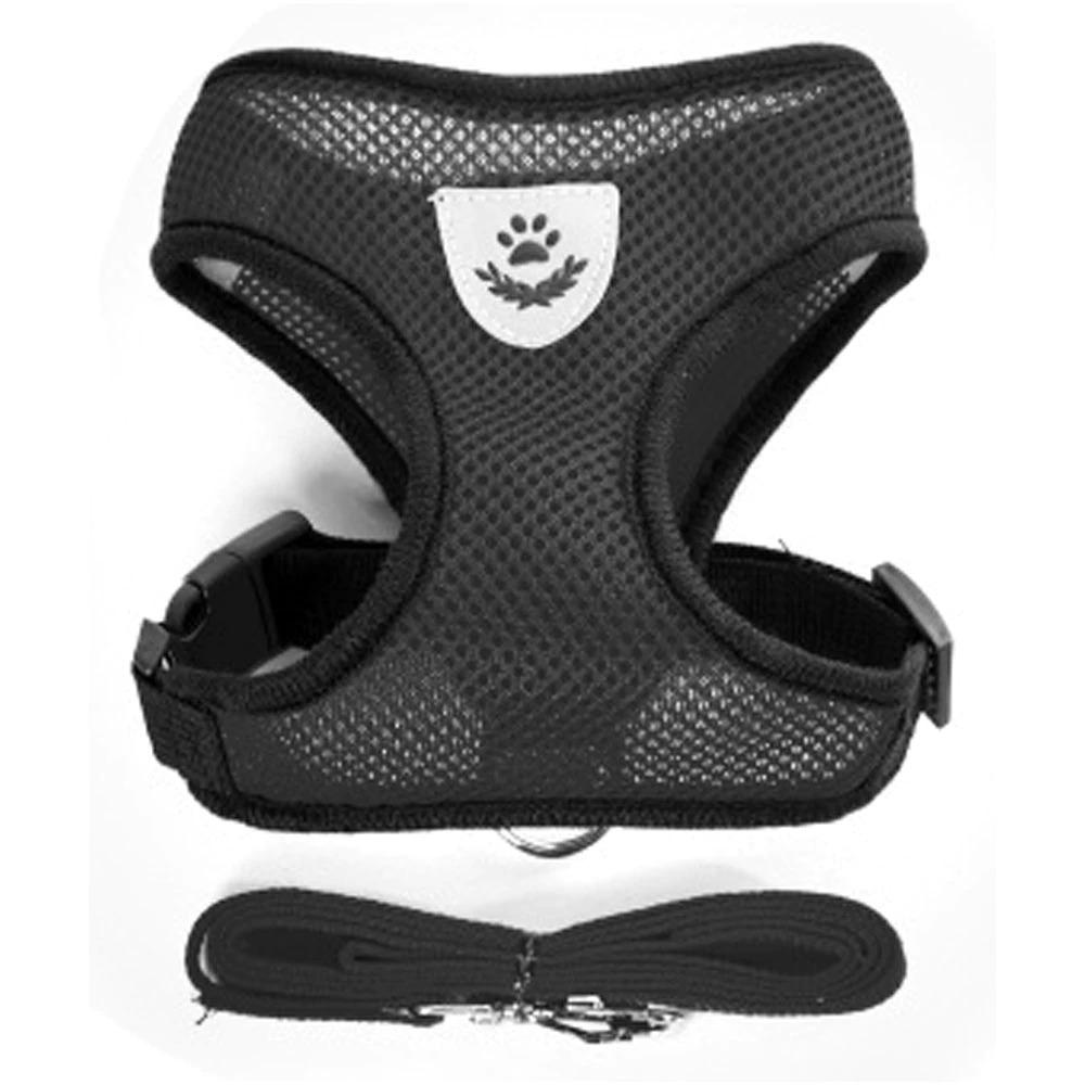 KFX-4958013 Adjustable Dog Chest Harness and Traction Rope, Breathable Mesh, Sizes S-XL
