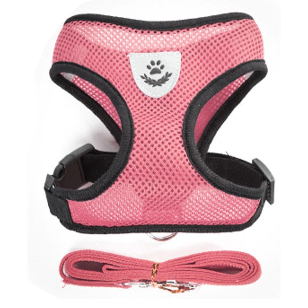 KFX-4958013 Adjustable Dog Chest Harness and Traction Rope, Breathable Mesh, Sizes S-XL