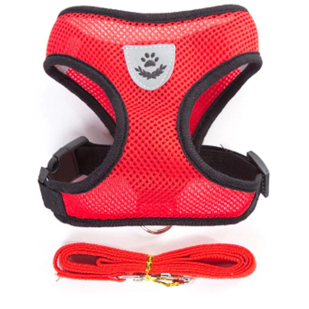 KFX-4958013 Adjustable Dog Chest Harness and Traction Rope, Breathable Mesh, Sizes S-XL