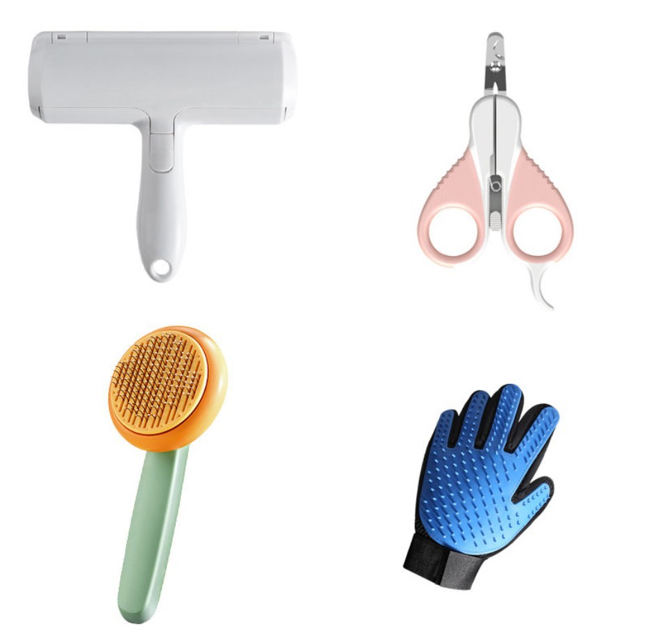 KFX-4960317 Self-Cleaning Pet Comb with Massage Beads for Dog and Cat Hair Removal