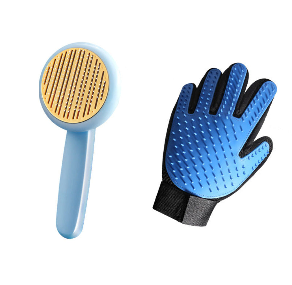 KFX-4960317 Self-Cleaning Pet Comb with Massage Beads for Dog and Cat Hair Removal