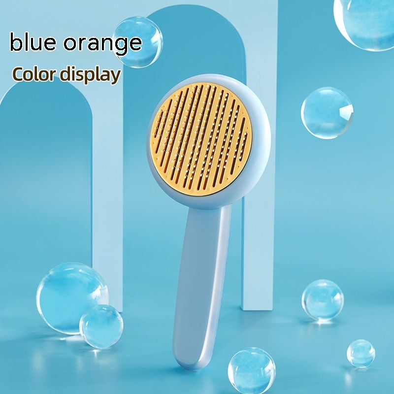 KFX-4960317 Self-Cleaning Pet Comb with Massage Beads for Dog and Cat Hair Removal