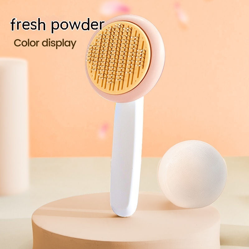 KFX-4960317 Self-Cleaning Pet Comb with Massage Beads for Dog and Cat Hair Removal