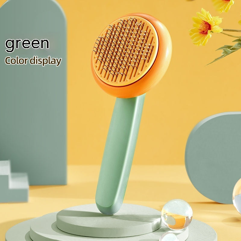 KFX-4960317 Self-Cleaning Pet Comb with Massage Beads for Dog and Cat Hair Removal