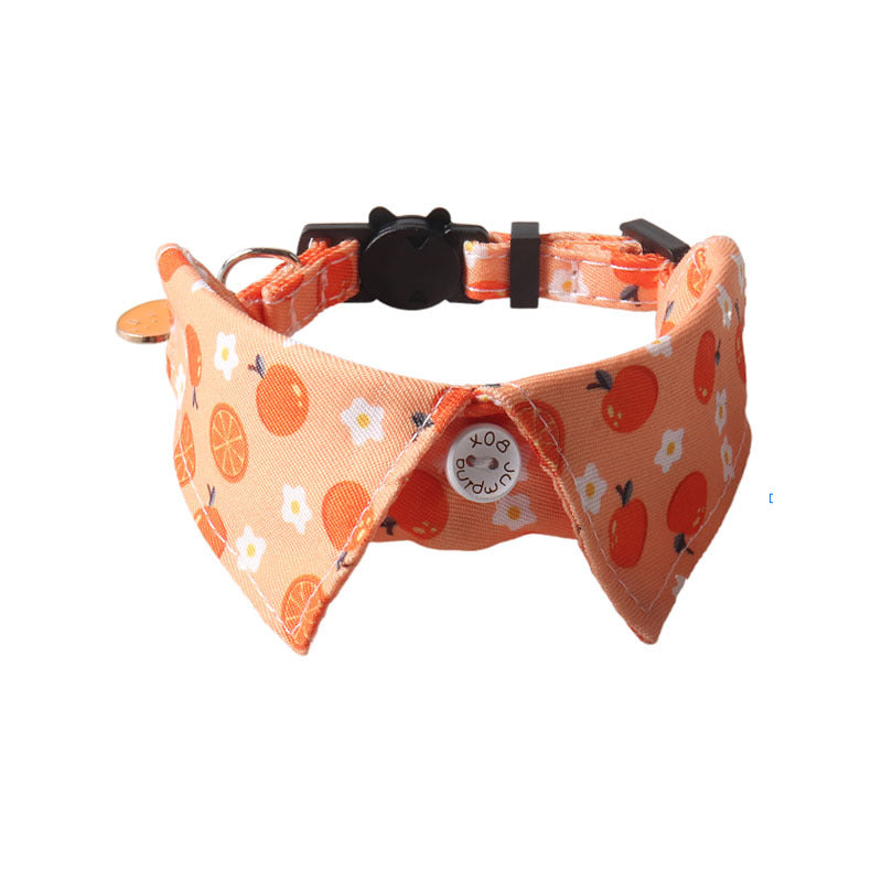 KFX-4960701 Fruit Blossom Series Cat Collar in Various Colors and Patterns, Peach Skin Fabric, 1x28cm