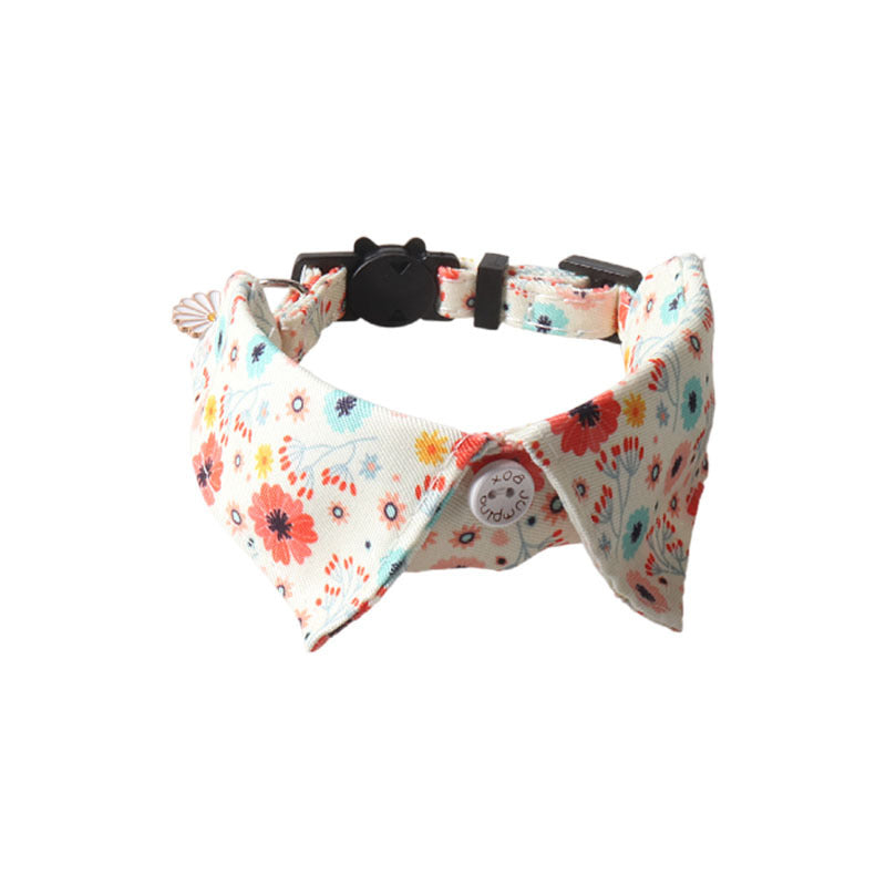 KFX-4960701 Fruit Blossom Series Cat Collar in Various Colors and Patterns, Peach Skin Fabric, 1x28cm