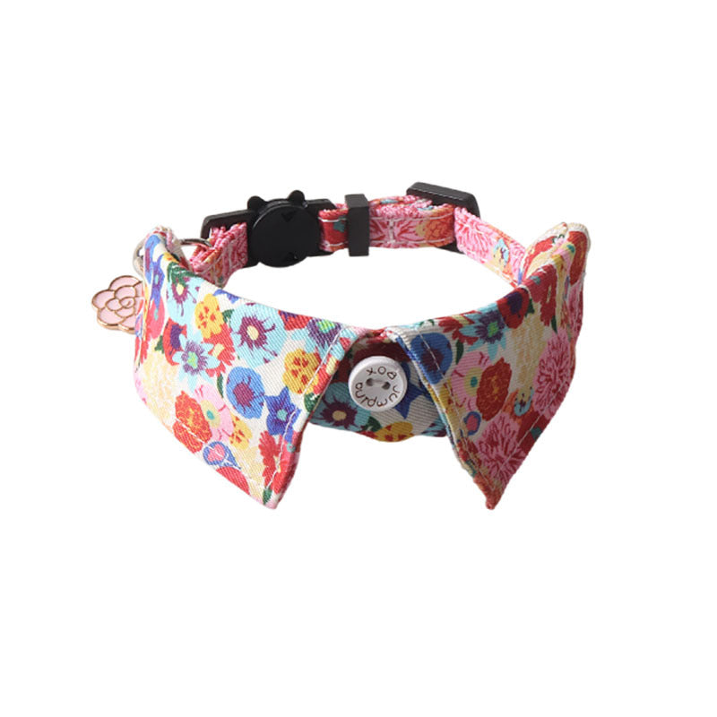 KFX-4960701 Fruit Blossom Series Cat Collar in Various Colors and Patterns, Peach Skin Fabric, 1x28cm
