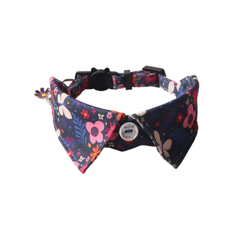 KFX-4960701 Fruit Blossom Series Cat Collar in Various Colors and Patterns, Peach Skin Fabric, 1x28cm