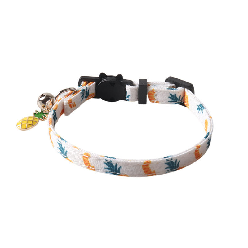 KFX-4960701 Fruit Blossom Series Cat Collar in Various Colors and Patterns, Peach Skin Fabric, 1x28cm