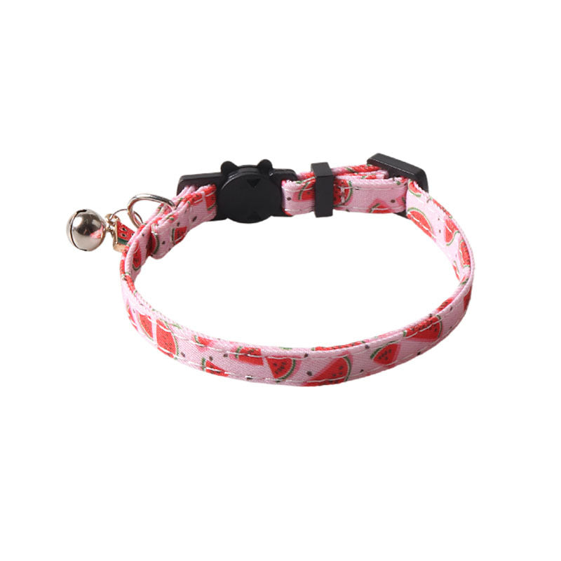 KFX-4960701 Fruit Blossom Series Cat Collar in Various Colors and Patterns, Peach Skin Fabric, 1x28cm