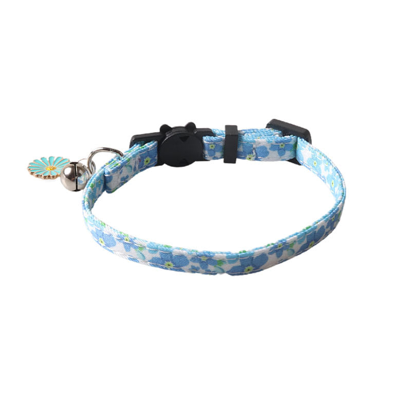 KFX-4960701 Fruit Blossom Series Cat Collar in Various Colors and Patterns, Peach Skin Fabric, 1x28cm