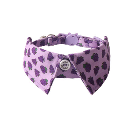 KFX-4960701 Fruit Blossom Series Cat Collar in Various Colors and Patterns, Peach Skin Fabric, 1x28cm