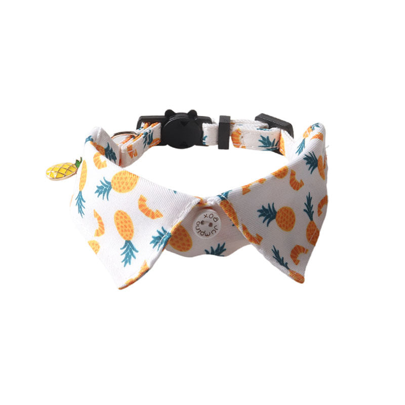 KFX-4960701 Fruit Blossom Series Cat Collar in Various Colors and Patterns, Peach Skin Fabric, 1x28cm