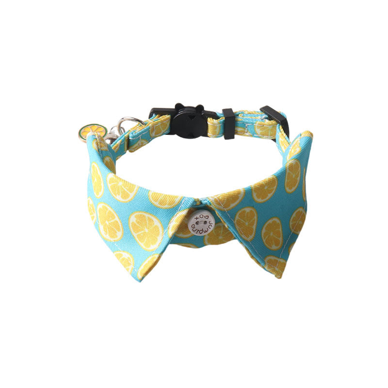 KFX-4960701 Fruit Blossom Series Cat Collar in Various Colors and Patterns, Peach Skin Fabric, 1x28cm