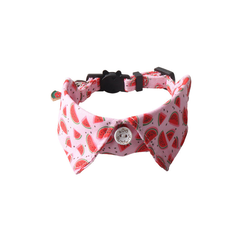 KFX-4960701 Fruit Blossom Series Cat Collar in Various Colors and Patterns, Peach Skin Fabric, 1x28cm
