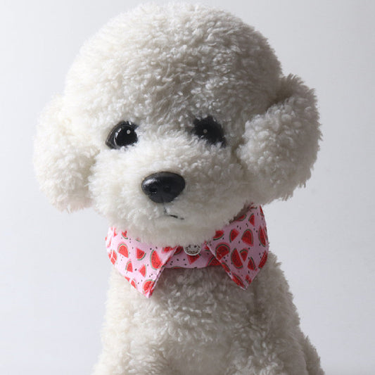 KFX-4960701 Fruit Blossom Series Cat Collar in Various Colors and Patterns, Peach Skin Fabric, 1x28cm
