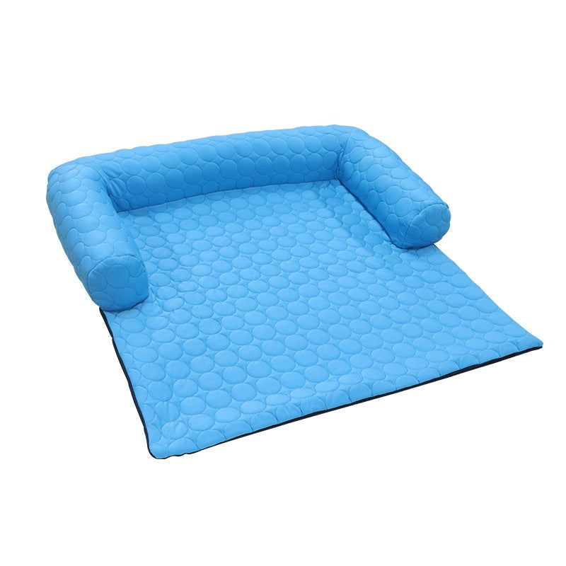KFX-4963133 Comfortable Blue Ice Silk Dog Bed for All Seasons - Sizes S, XL, 2XL