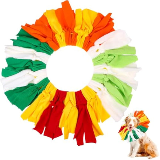 KFX-4964157 Rainbow Polar Fleece Flying Disc Dog Toy for Sniffing and Interactive Play