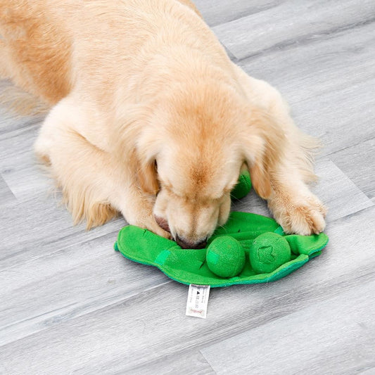 KFX-4965309 Plush Pea Dog Sniffing Toy with Vocalization for Boredom Relief and Teething Fun