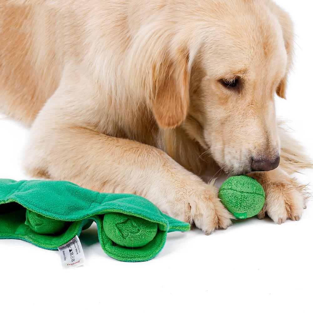 KFX-4965309 Plush Pea Dog Sniffing Toy with Vocalization for Boredom Relief and Teething Fun