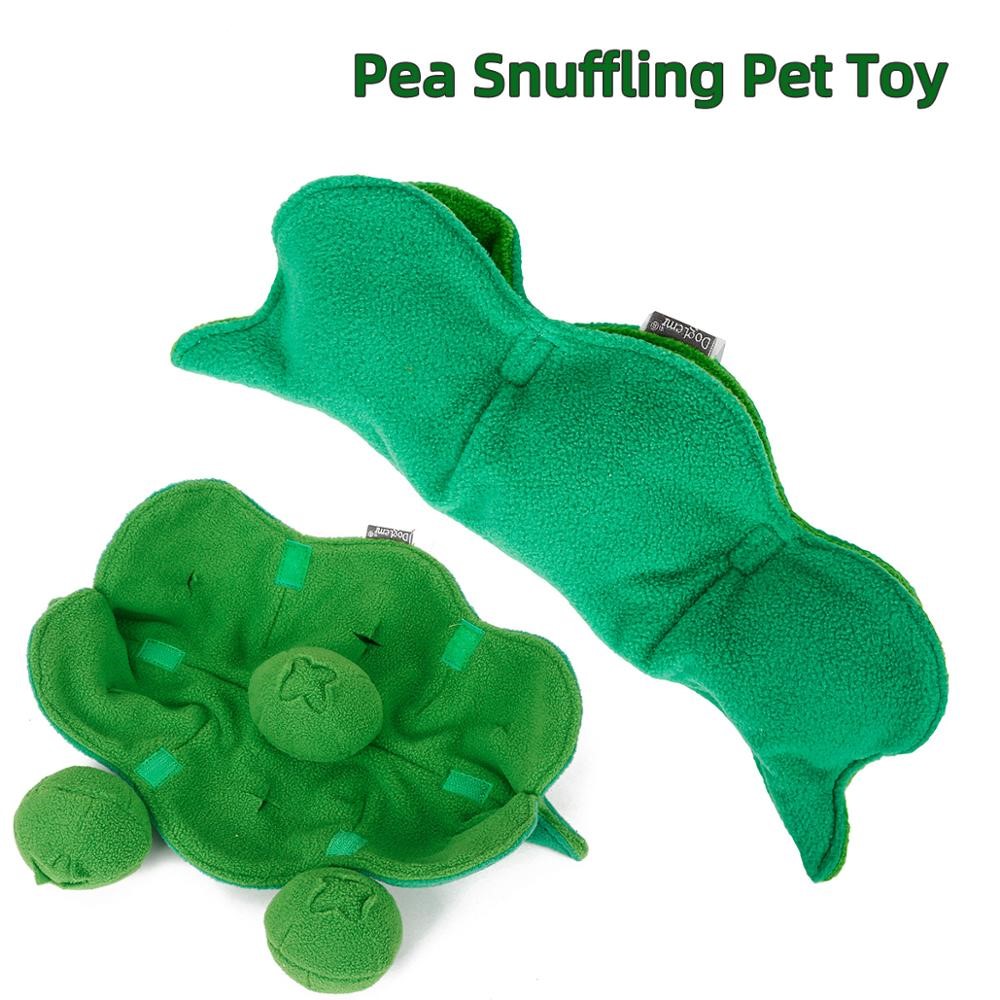 KFX-4965309 Plush Pea Dog Sniffing Toy with Vocalization for Boredom Relief and Teething Fun