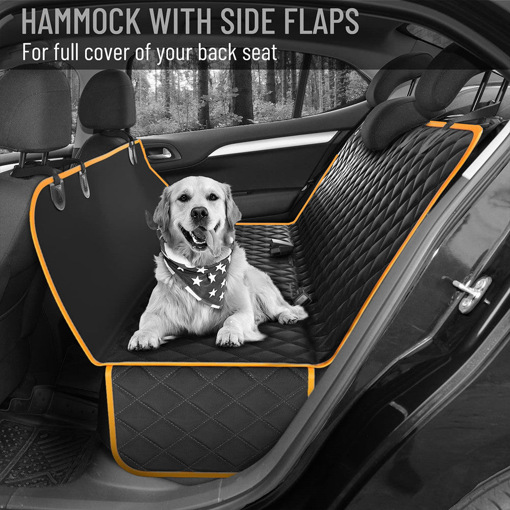 KFX-4966333 Waterproof Dog Kennel Cushion for Rear Car Seat - 54x58 inches, Cloth Material, Available in Black, Orange, Blue