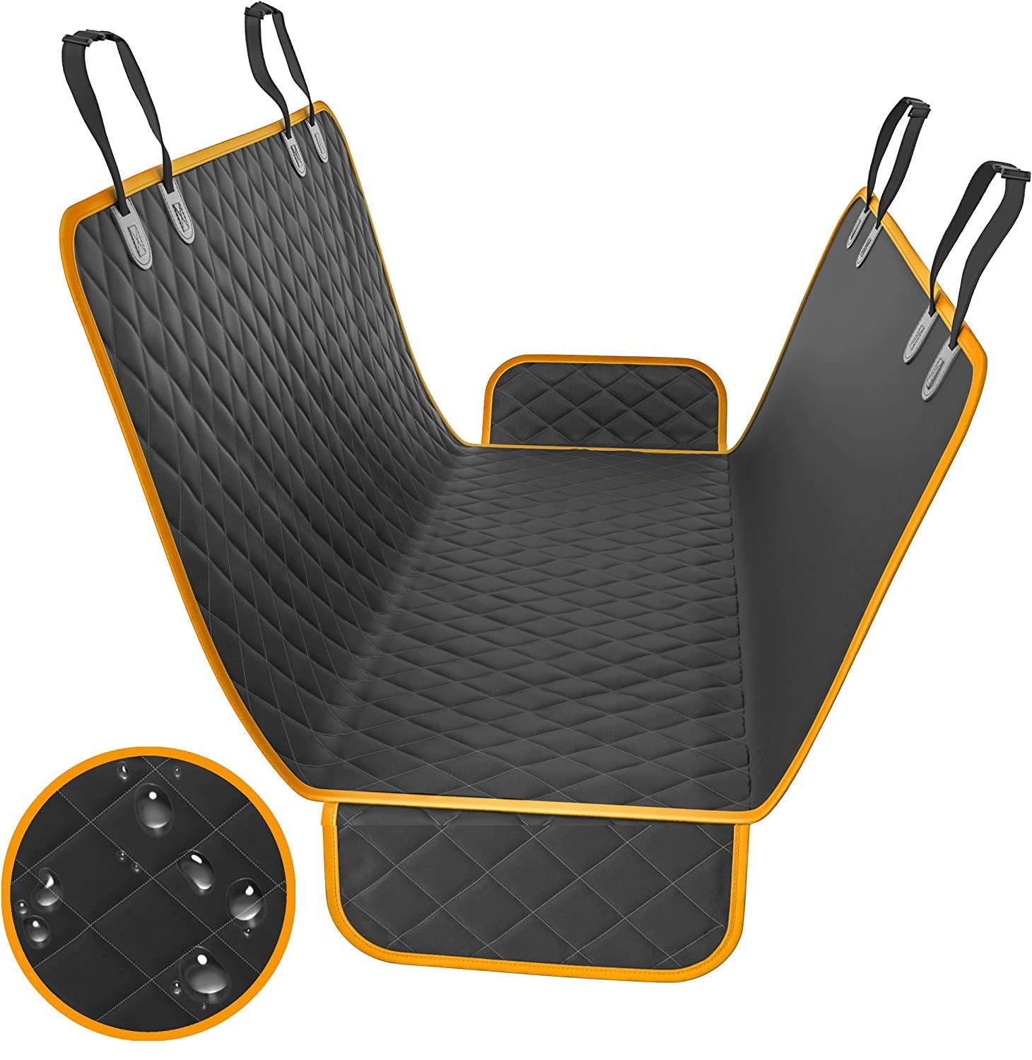 KFX-4966333 Waterproof Dog Kennel Cushion for Rear Car Seat - 54x58 inches, Cloth Material, Available in Black, Orange, Blue
