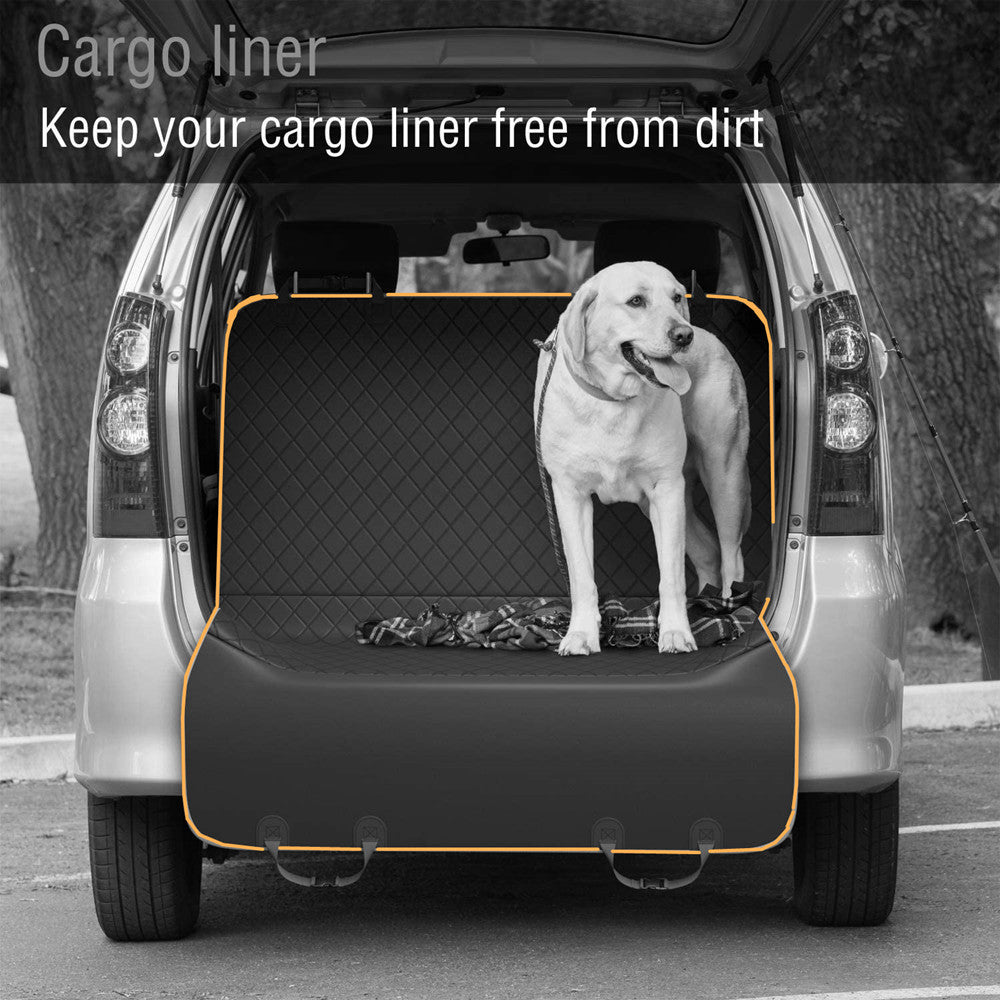 KFX-4966333 Waterproof Dog Kennel Cushion for Rear Car Seat - 54x58 inches, Cloth Material, Available in Black, Orange, Blue