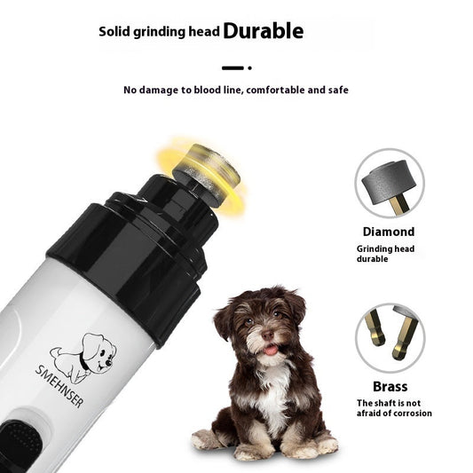 KFX-4968253 Electric Dog Nail Clipper with LED Light - Pet Manicure Scissors Set