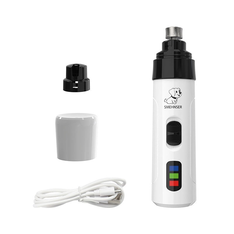 KFX-4968253 Electric Dog Nail Clipper with LED Light - Pet Manicure Scissors Set