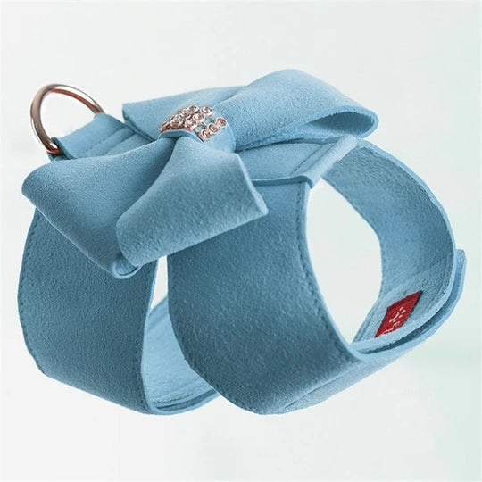 KFX-4969533 Bling Rhinestone Dog Harness for Small and Medium Dogs - Soft Microfiber Fabric in Pink, Blue, and Orange