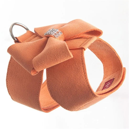 KFX-4969533 Bling Rhinestone Dog Harness for Small and Medium Dogs - Soft Microfiber Fabric in Pink, Blue, and Orange
