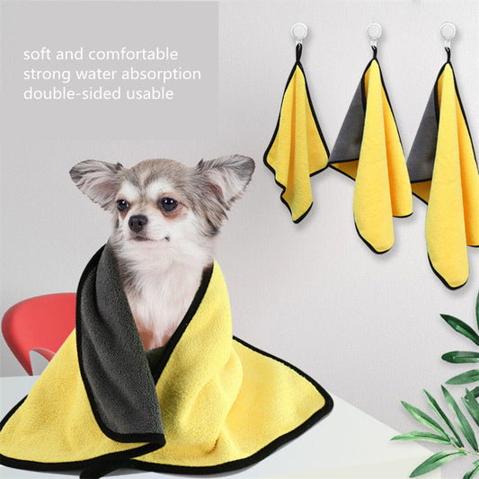 KFX-4969917 Super Absorbent Nano Fiber Pet Bath Towel - Multi-Sized for Dogs and Cats