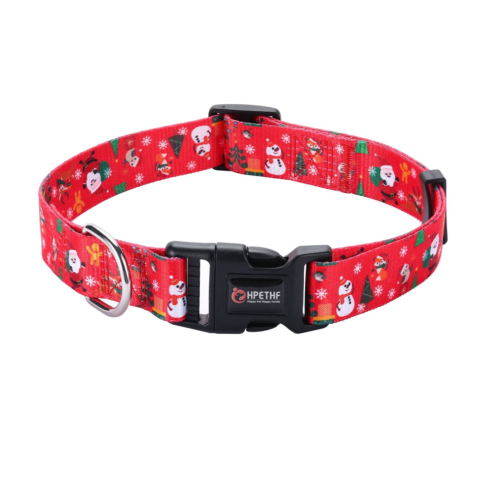 KFX-4970045 Christmas-Themed Pet Collar and Leash Set - Red and Green Polyester Options