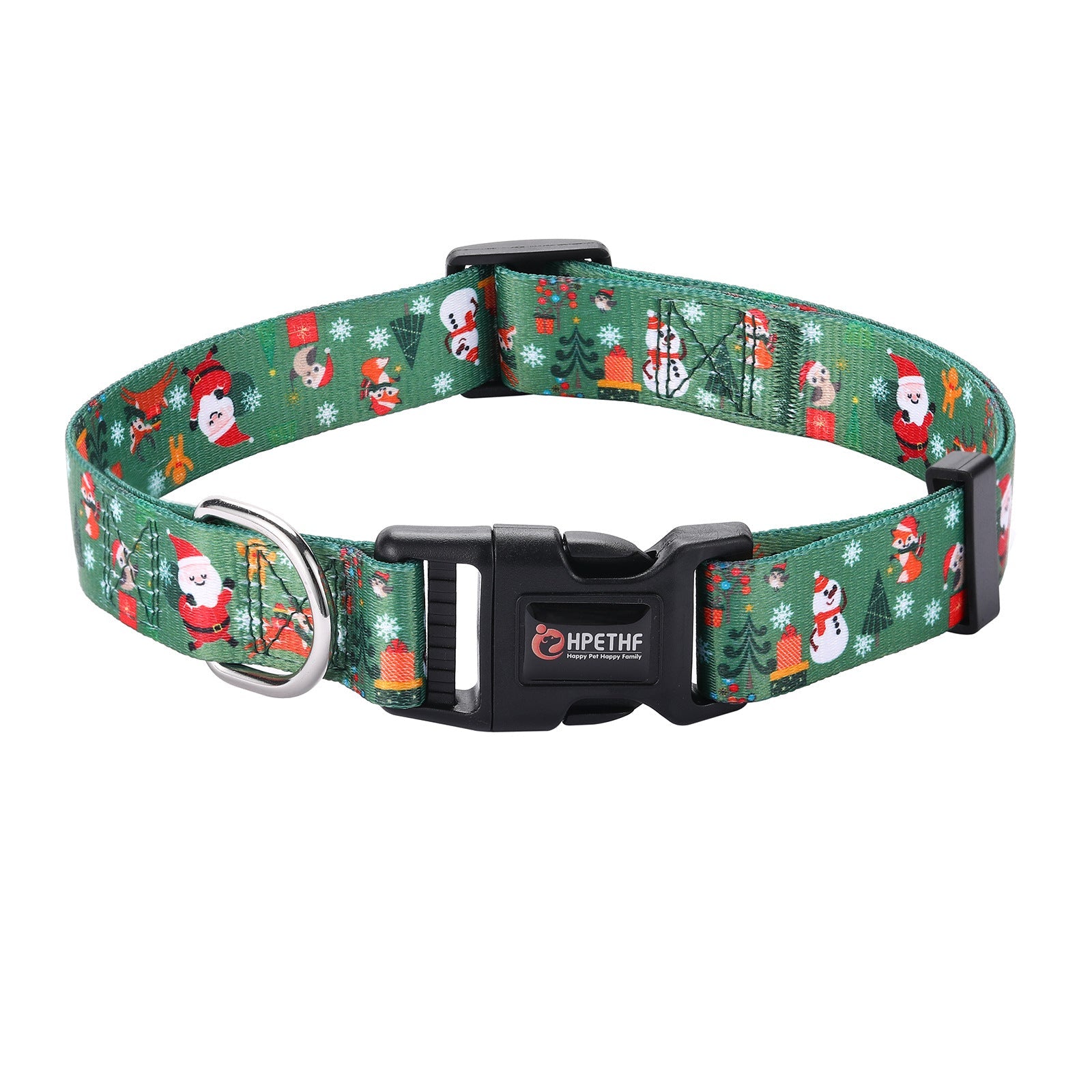 KFX-4970045 Christmas-Themed Pet Collar and Leash Set - Red and Green Polyester Options
