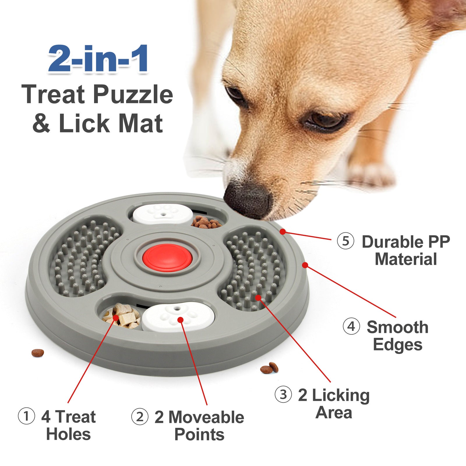 KFX-4971069 Licking Plate Dog Toy for Pet Training and Stress Relief