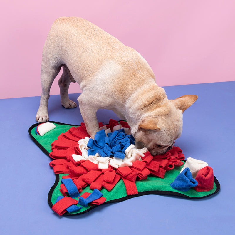 KFX-4972093 Foraging Sniffing Mat for Pets - Stress Relief, Slow Feeding, and Scent Training - Polar Fleece - 45x45cm