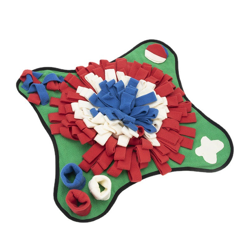KFX-4972093 Foraging Sniffing Mat for Pets - Stress Relief, Slow Feeding, and Scent Training - Polar Fleece - 45x45cm