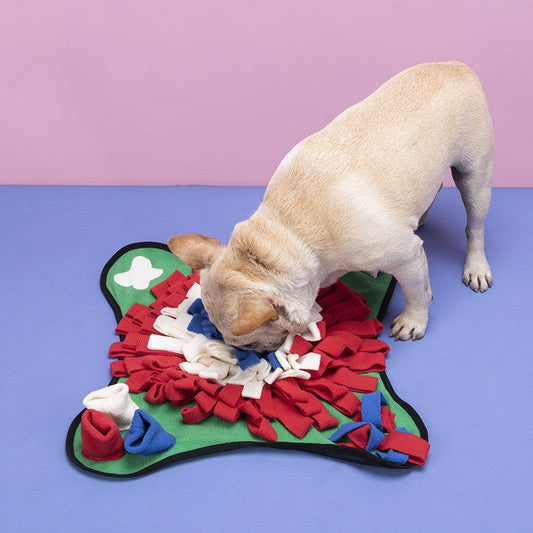 KFX-4972093 Foraging Sniffing Mat for Pets - Stress Relief, Slow Feeding, and Scent Training - Polar Fleece - 45x45cm