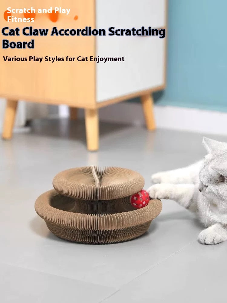 KFX-4976189 Foldable Cat Scratcher Toy for Relaxation and Play - Compact Design
