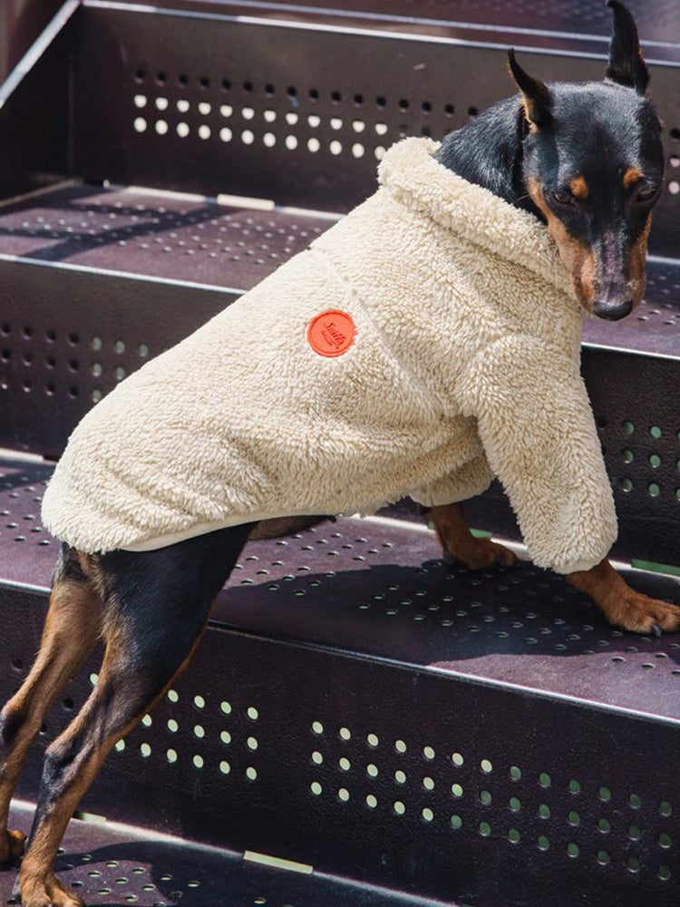KFX-4976573 Lapel Flannelette Cotton Suit for Small and Medium Dogs in Green Khaki